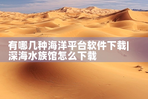 有哪几种海洋平台软件下载