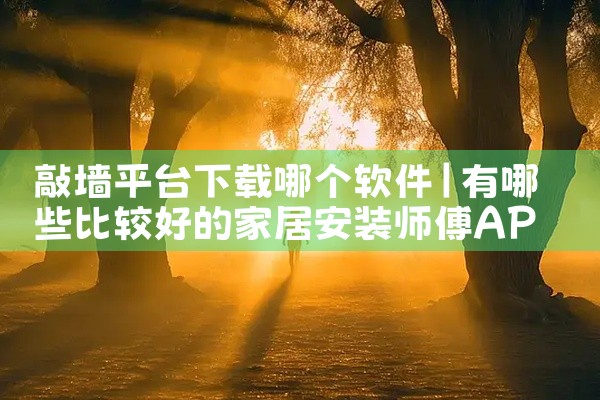 敲墙平台下载哪个软件