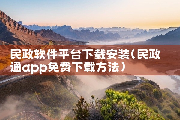 民政软件平台下载安装