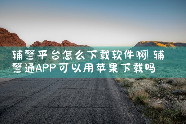 辅警平台怎么下载软件啊