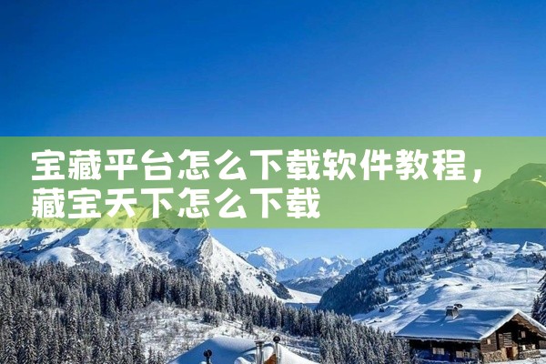 宝藏平台怎么下载软件教程