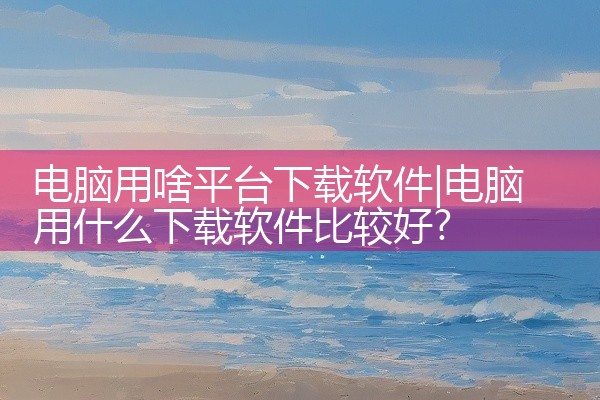 电脑用啥平台下载软件